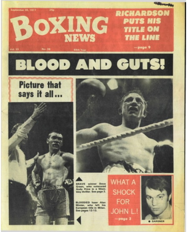 Boxing News magazine  30.9.1977 Download pdf